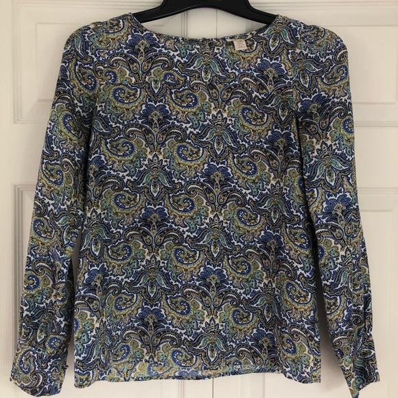 J. Crew Tops - Patterned Silk Blouse
